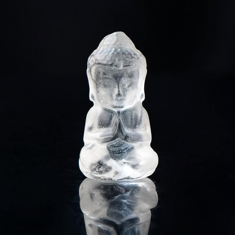 Various Crystal Amethyst Pink Crystal White Crystal Citrine Buddha Carved Spiritual Healing Necklace Pendant Decoration