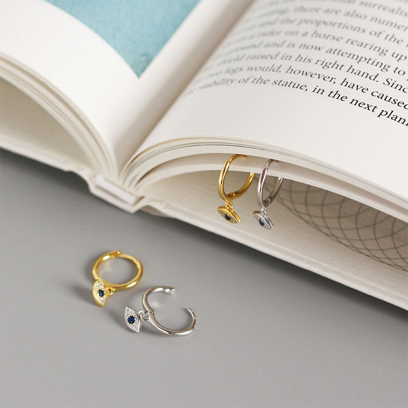 925 Sterling Silver Evil Eye Blessing Protection Stud Earrings