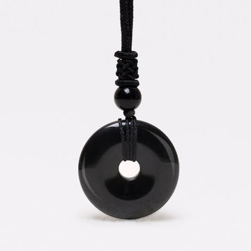 Lucky Coin Pendant Healing Crystal Gemstone Necklace