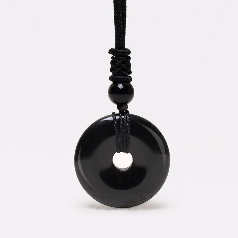 Lucky Coin Pendant Healing Crystal Gemstone Necklace