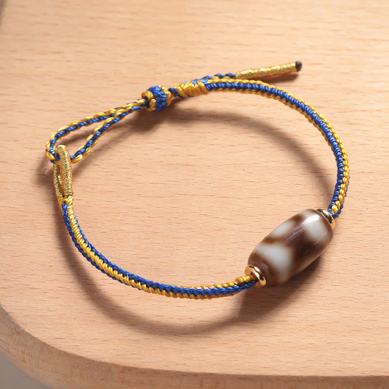 Tibetan Three-eyed Dzi Bead Luck Happiness Bracelet