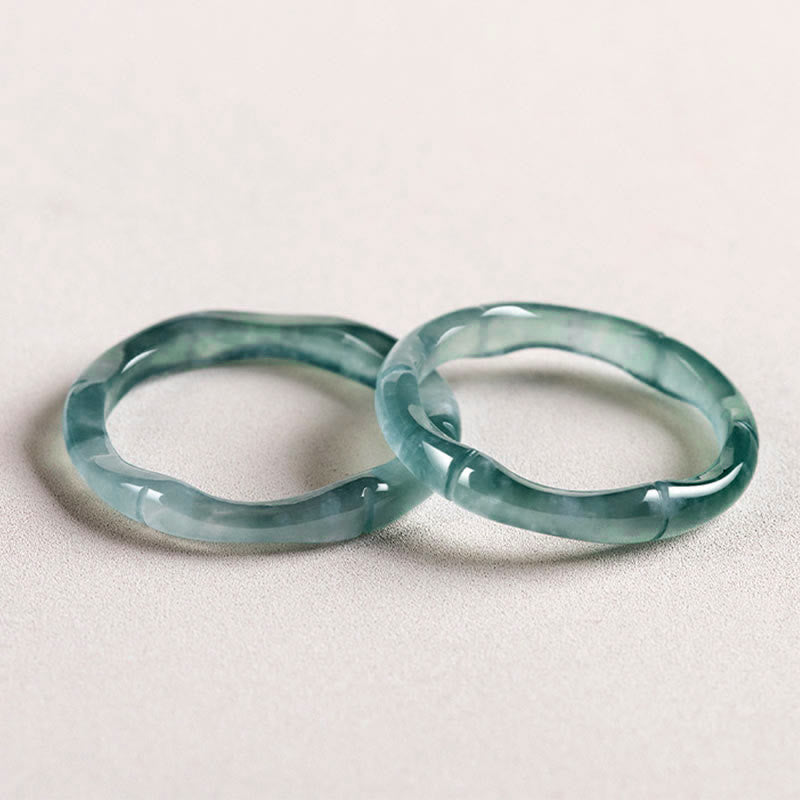 Natural Jade Bamboo Prosperity Abundance Ring
