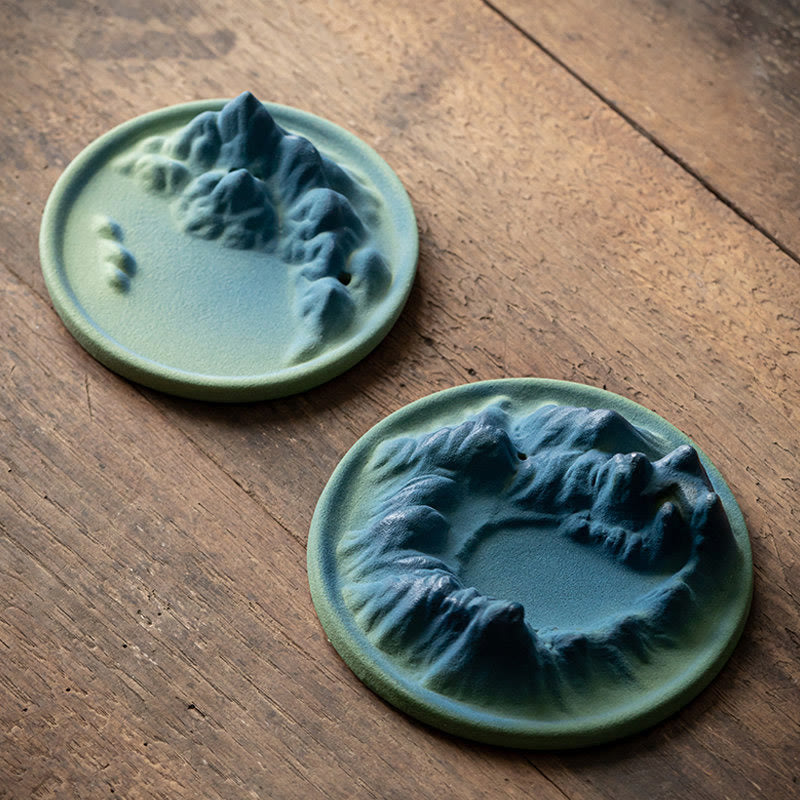 Sculpted Ceramic Backflow Mountain Incense Burner