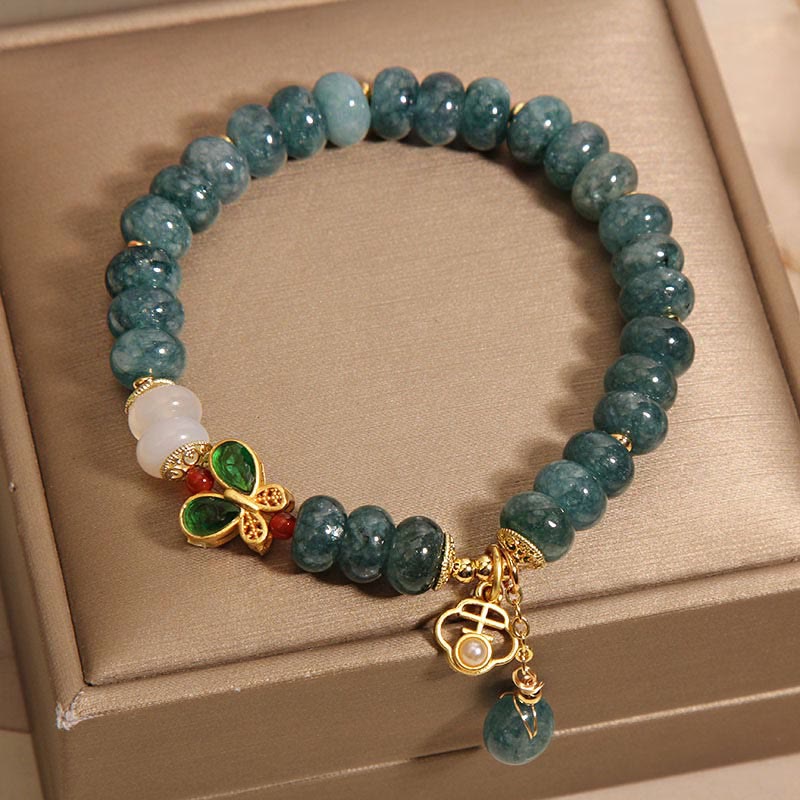 Jade White Agate Butterfly Abacus Beads Abundance Bracelet