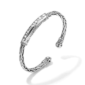 Tibet Om Mani Padme Hum Engraved Focus Cuff Bracelet Bangle