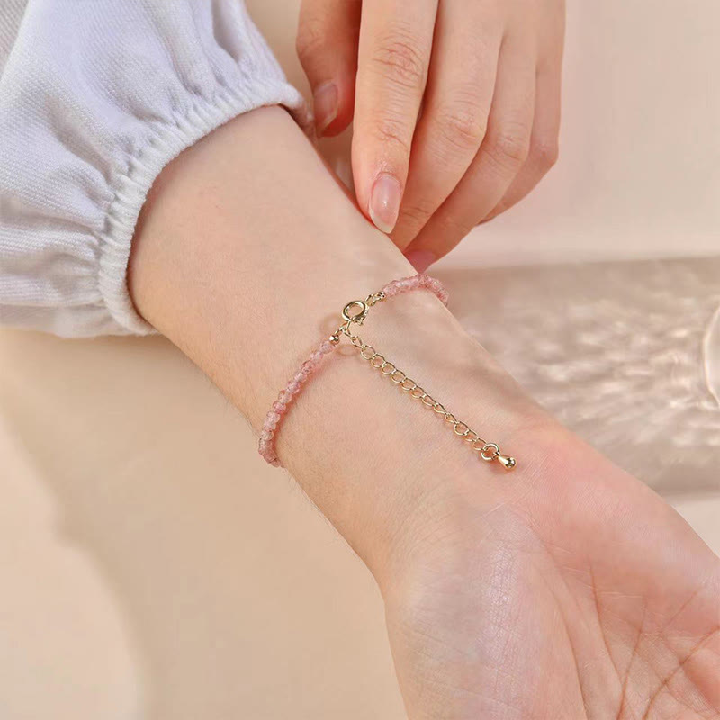 Minimalist Natural Gemstone Energy Chain Bracelet - Adjustable Crystal Anchor