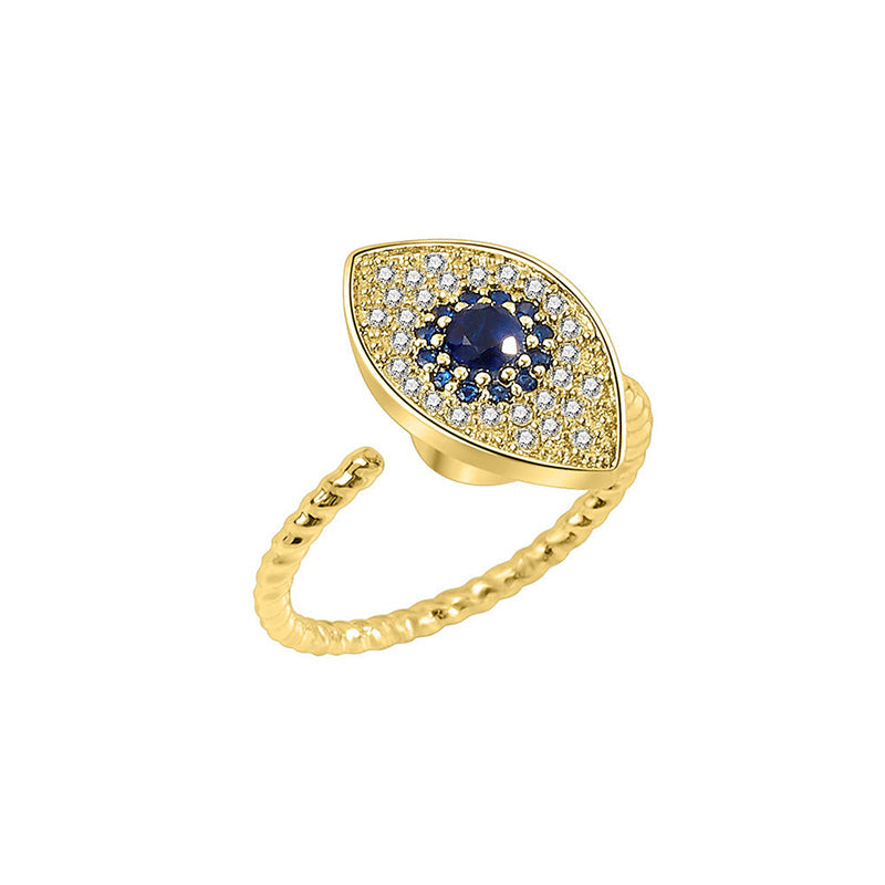 Rotatable 925 Sterling Silver Evil Eye Spinner Ring