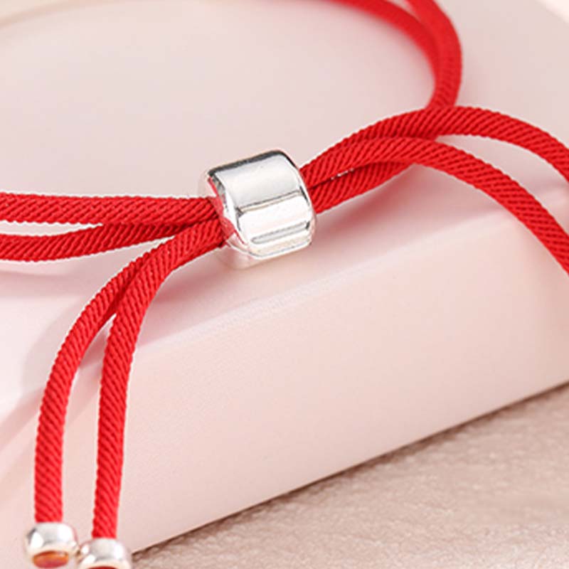 925 Sterling Silver Red String Layered Braid Bracelet