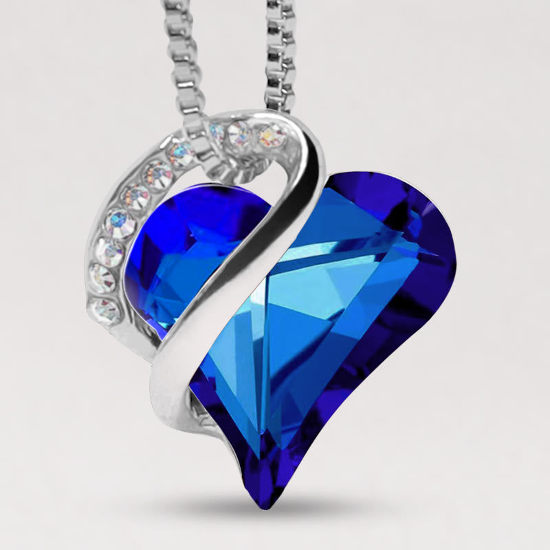 Love Heart Birthstone Healing Energy Necklace Pendant