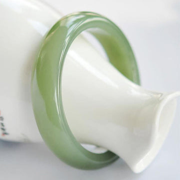 Solid Natural Jade Hand-Polished Energy Bangle Bracelet