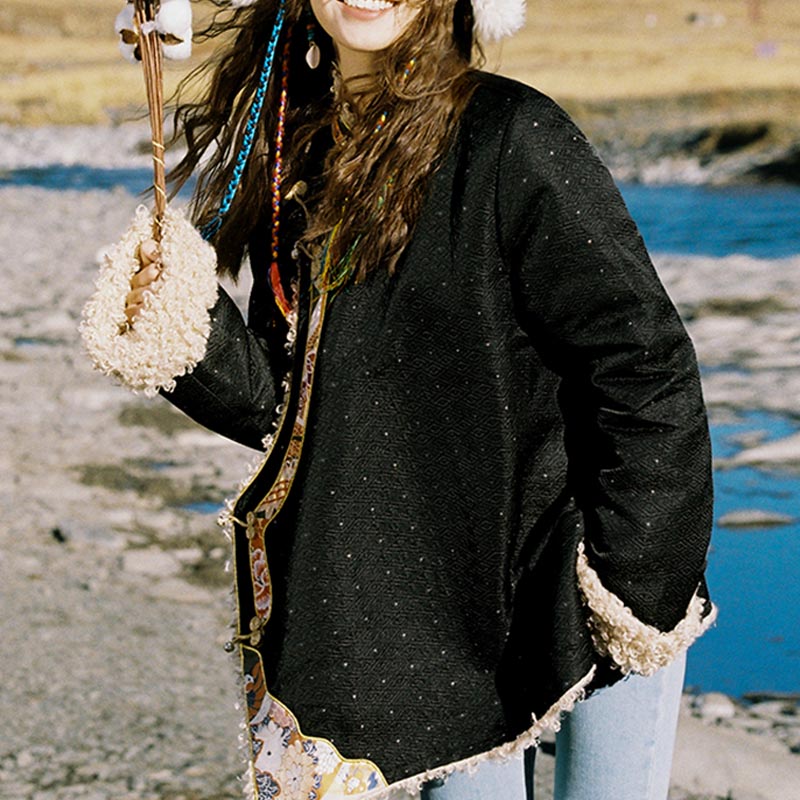 Tibetan Clothing Lhasa Fleece Lined Top Winter Women Clothing