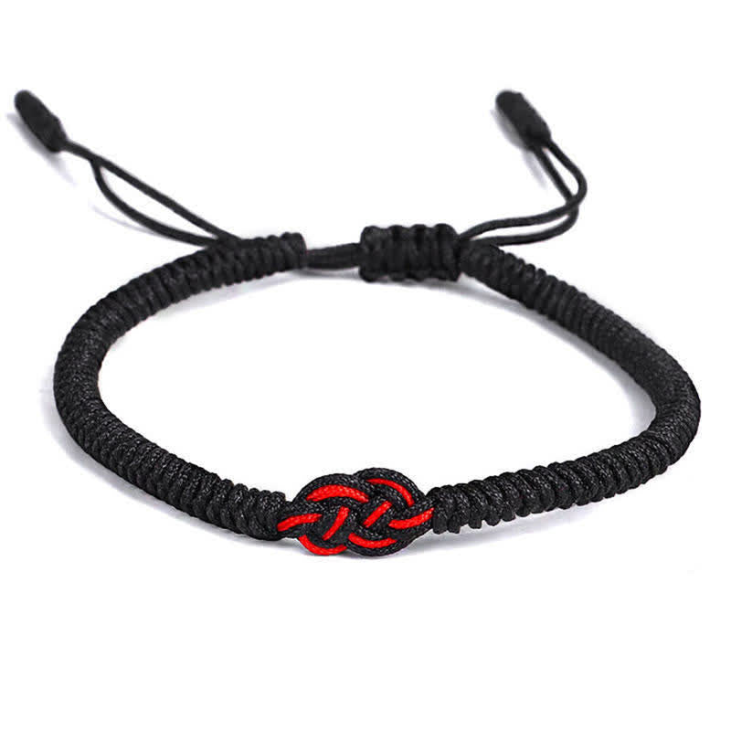 Handmade Tibetan Endless Knot Red String Bracelet Set for Couples, 2Pcs