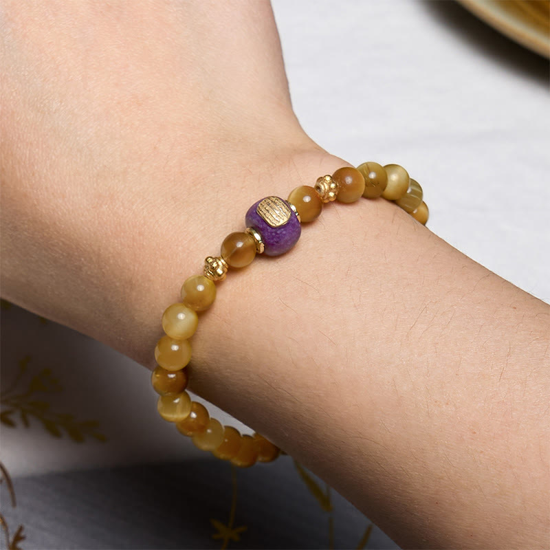 Tiger Eye Bead Fortune Protection Bracelet