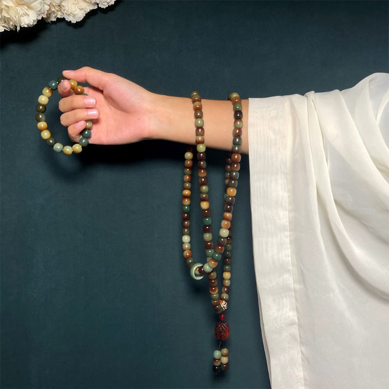 108 Mala Beads Bodhi Seed Peace Wisdom Bracelet Wrist Mala Pocket Mala
