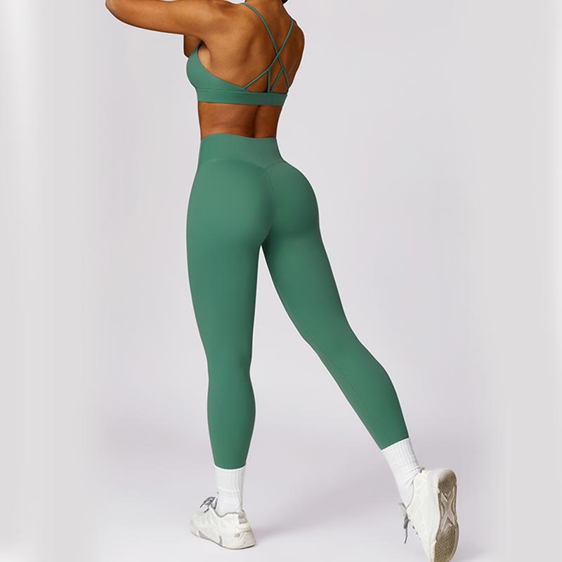 Women Short Sleeve T-Shirt Top High Waist Leggings Pants For Sports Yoga