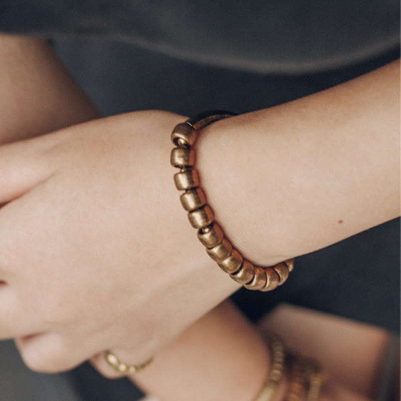 Simple Design Copper Brass Bead Luck Wealth Bracelet