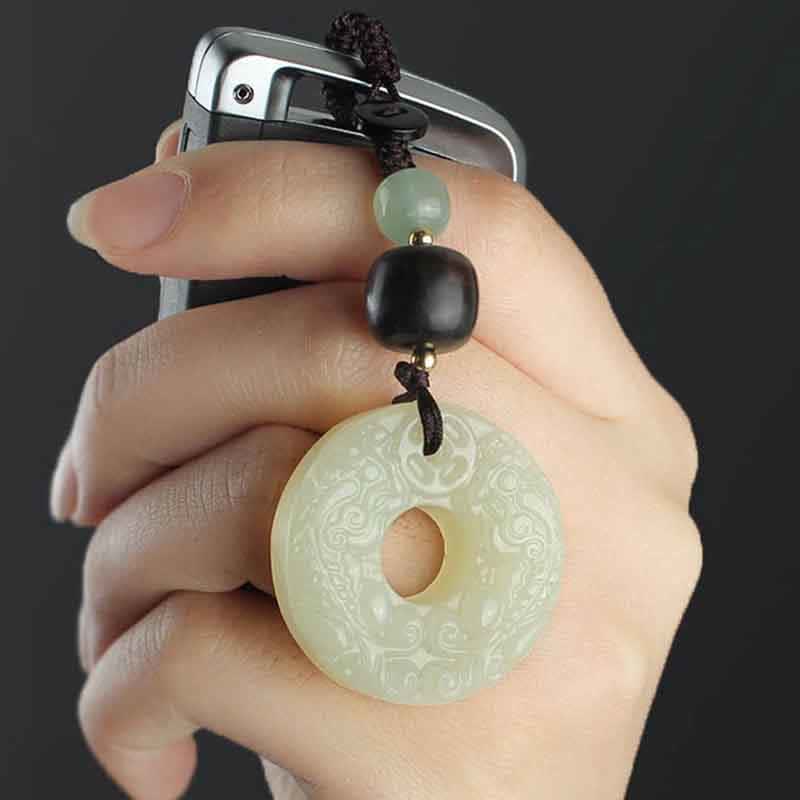 PiXiu Jade Peace Buckle Abundance Wealth Key Chain
