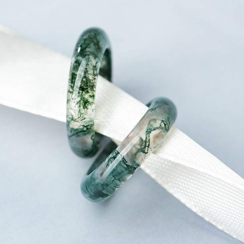 Moss Agate Healing Balance Ring