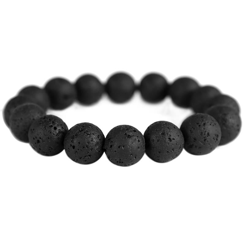 Lava Rock Ebony Wood Tiger Eye Healing Bracelet