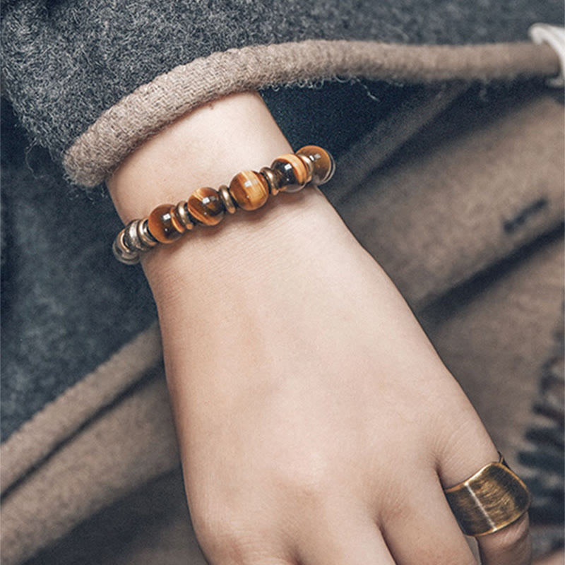 Tiger Eye Stone Copper Protection Bracelet