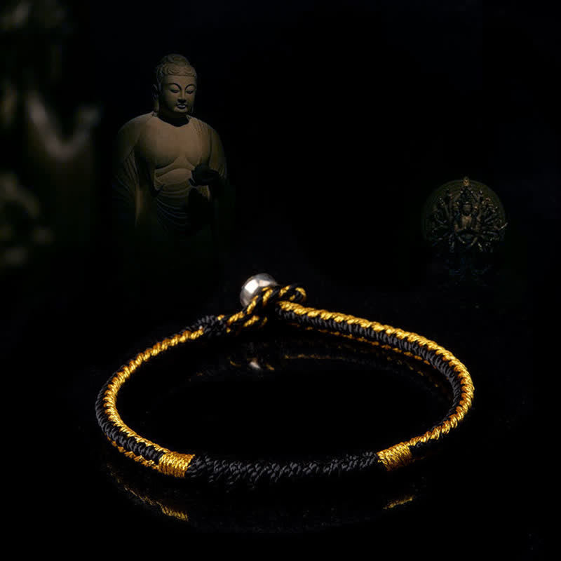 Handmade Tibetan Braided Red and Black String Minimalist Bracelet