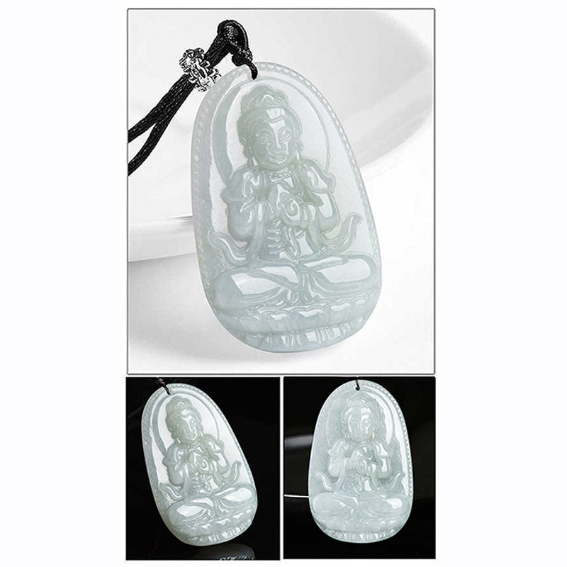 Chinese Zodiac Natal Buddha Jade Wealth Prosperity Necklace Pendant