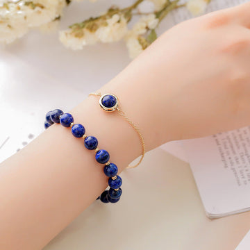 Sun Stone Strawberry Quartz Crystal Positive Bracelet