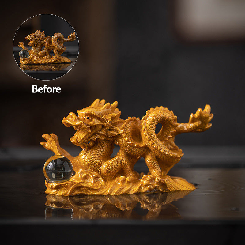 Year Of The Dragon Color Changing Resin Luck Success Tea Pet Home Figurine Decoration