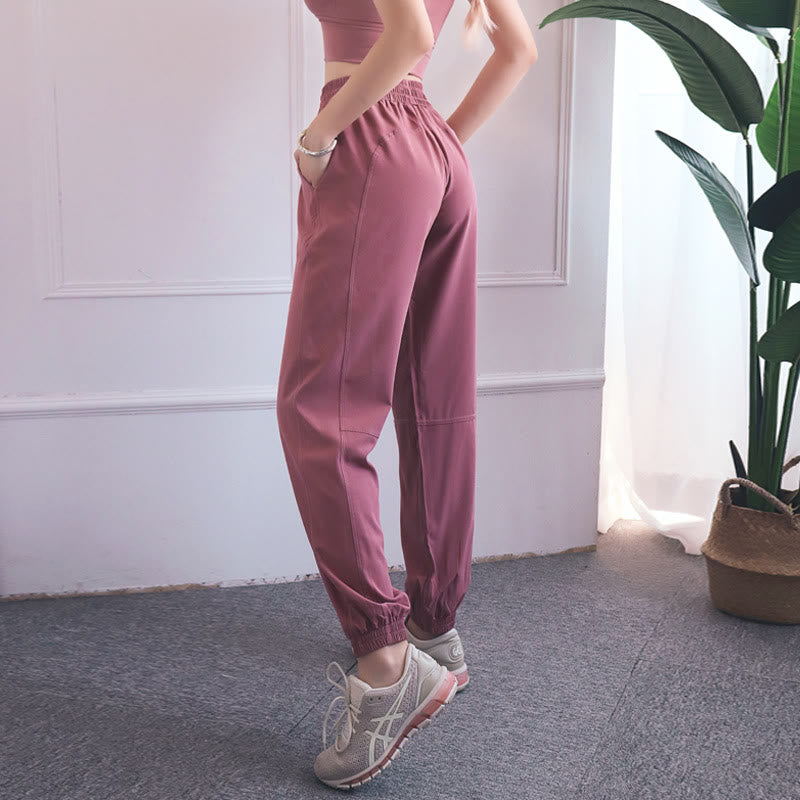 High Waist Fitness Yoga Sports Jogger Track Pants With Pockets Sweatpants