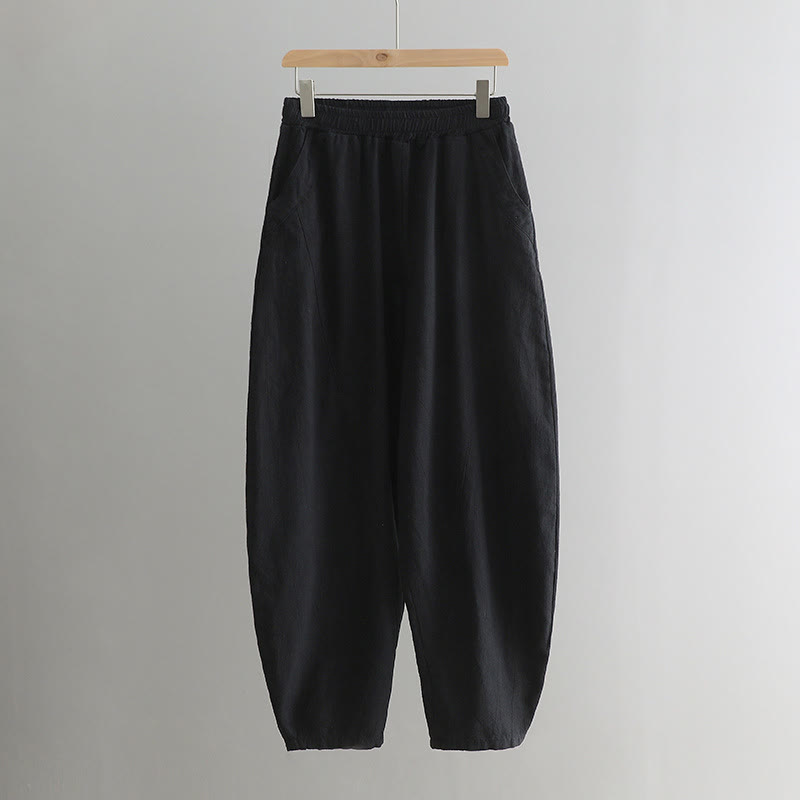 Solid Color Loose Yoga Harem Pants With Pockets