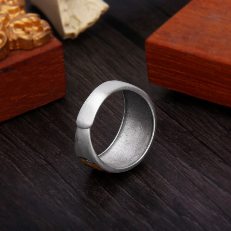 Adjustable 999 Sterling Fine Silver Nine-Tailed Fox Ring