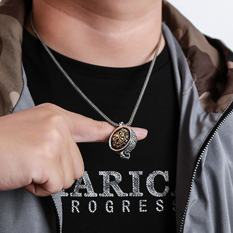 Treasure Bowl Copper Coin Ingots Wealth Necklace Pendant