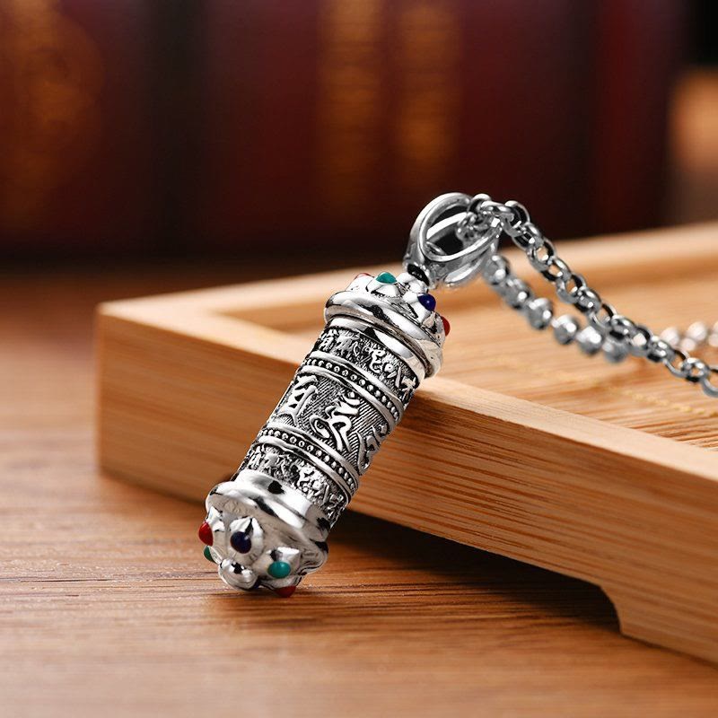 Tibetan Om Mani Padme Hum Focus Necklace Pendant