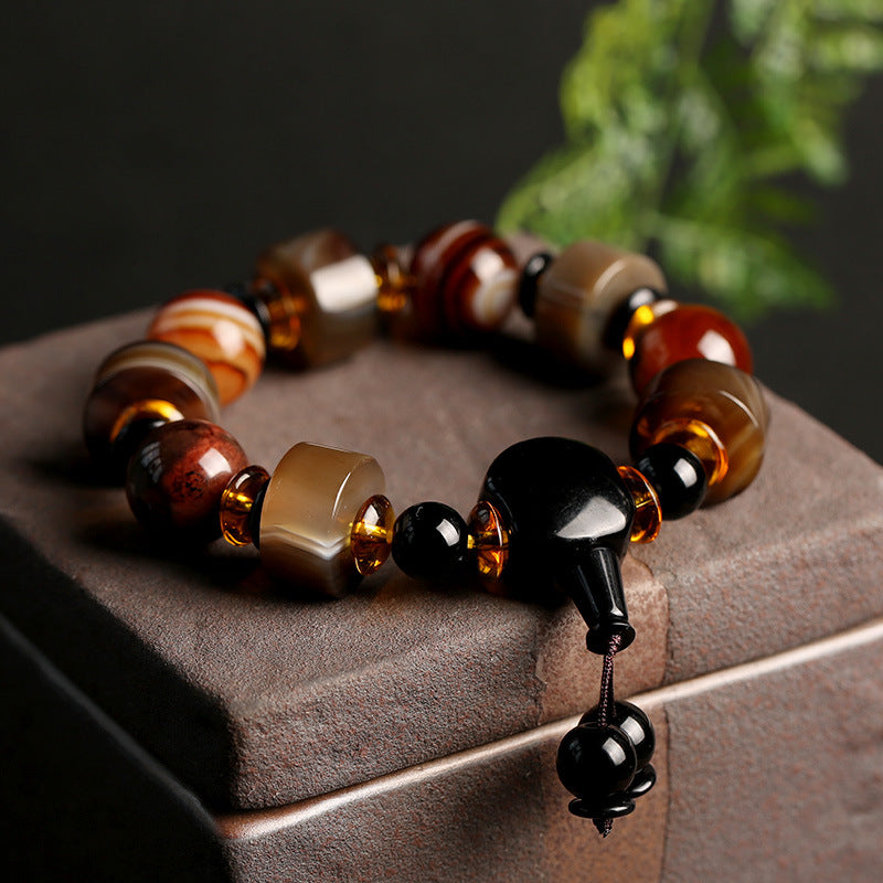 Natural Sardonyx Gemstone Beaded Minimalist Bracelet