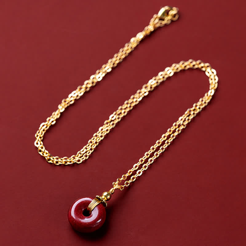 Cinnabar Peace Buckle Calm Blessing Necklace Pendant (Extra 35% Off | USE CODE: FS35)