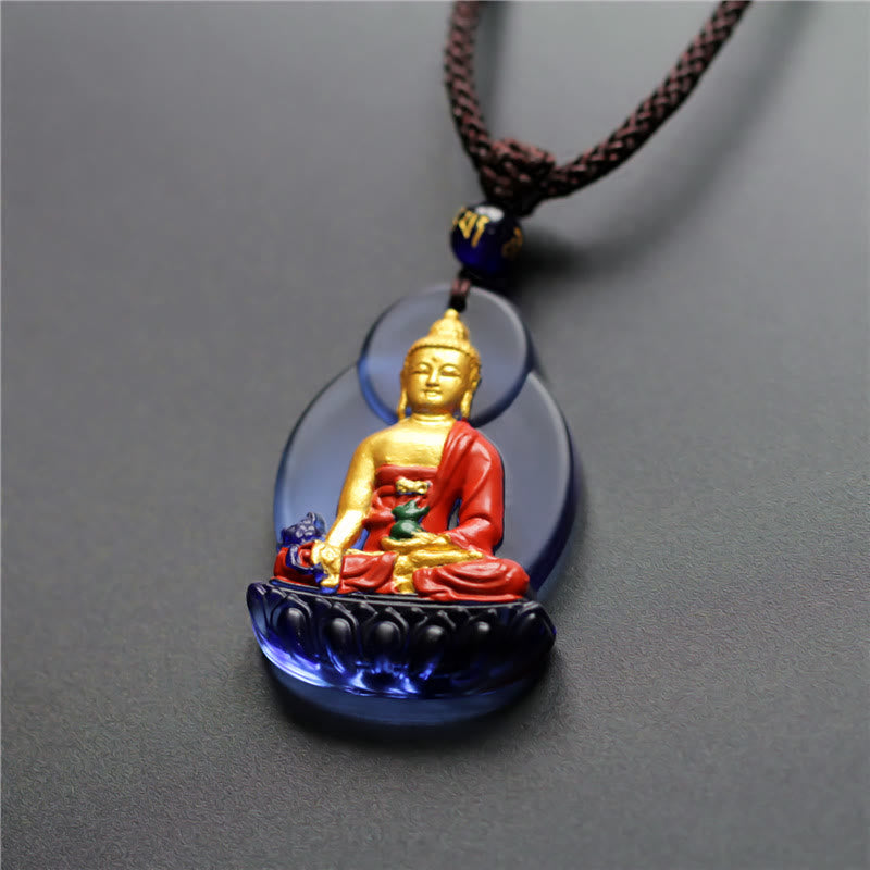 Tibet Medicine Buddha Liuli Crystal Compassion Necklace Pendant (Extra 35% Off | USE CODE: FS35)