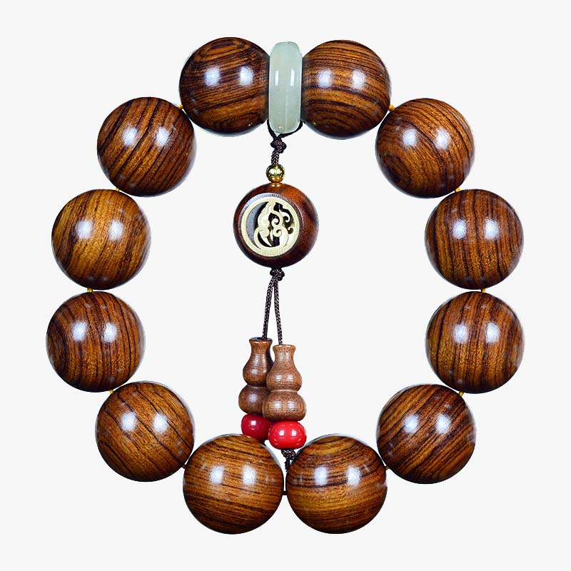 Rosewood Warmth Calm Gourd Charm Bracelet