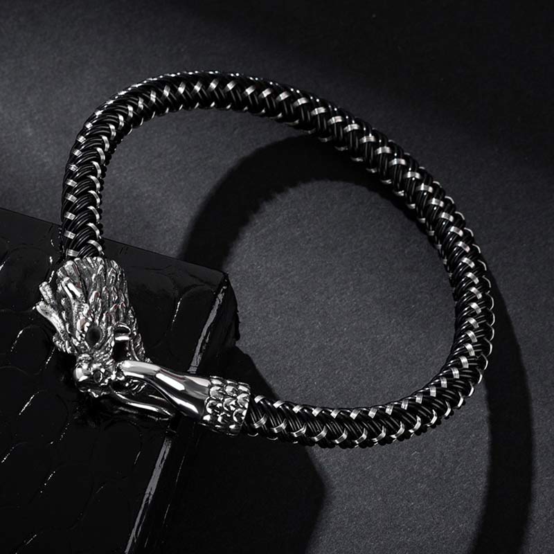 Dragon Titanium Steel Protection Luck Bracelet