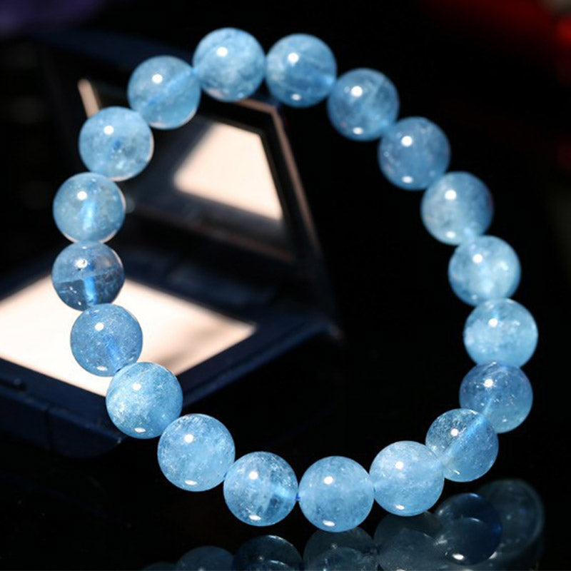 hop Aquamarine Beads Peace Healing Bracelet
