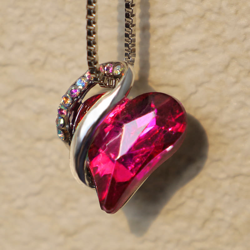 Love Heart Birthstone Healing Energy Necklace Pendant