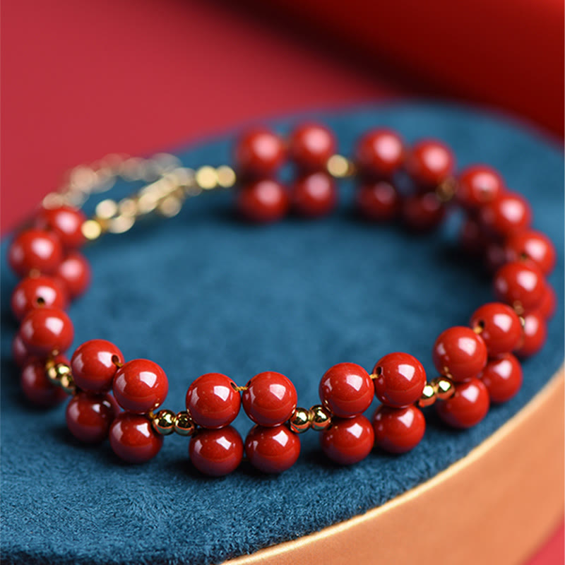 Natural Cinnabar Beaded Grounding Bracelet for Mindfulness