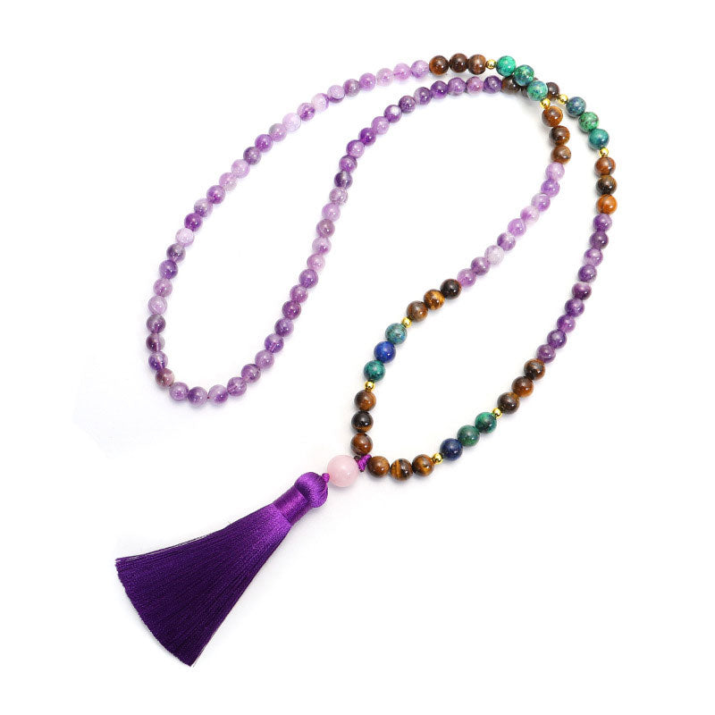 Tibetan Amethyst Purify Bracelet Mala Set
