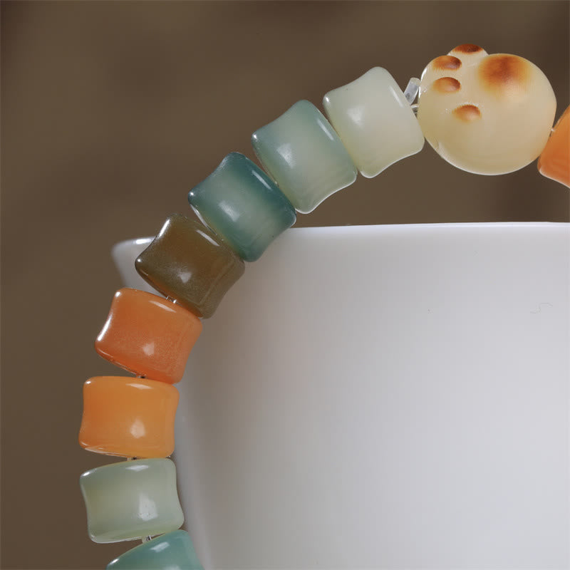 Colorful Bodhi Seed Cat Paw Wisdom Bracelet