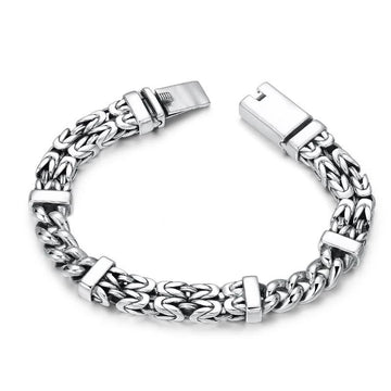Retro Industrial Chain Pattern Copper Bracelet for Men