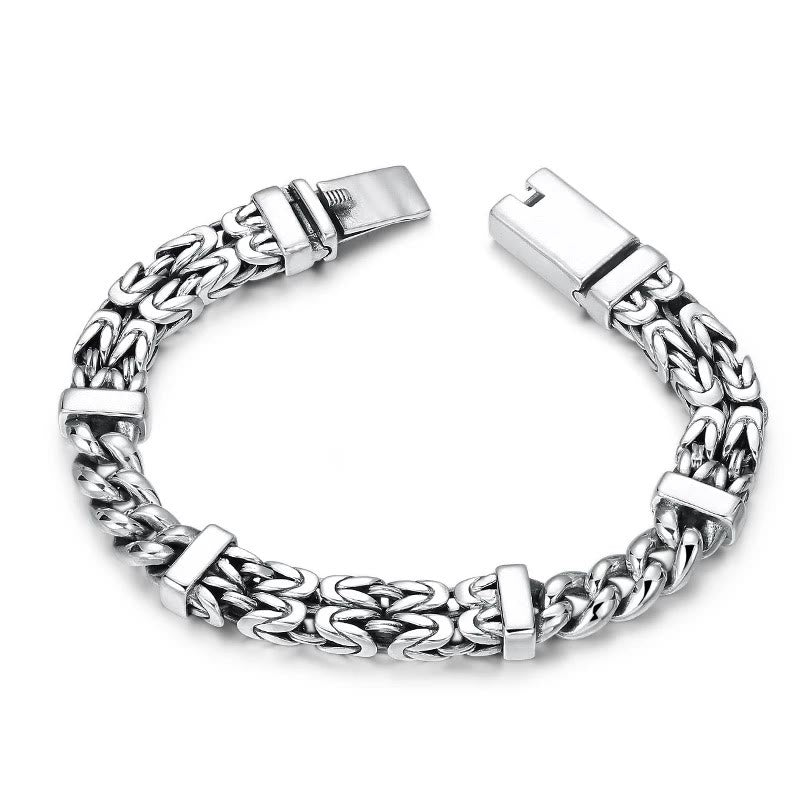 Retro Industrial Chain Pattern Copper Bracelet for Men