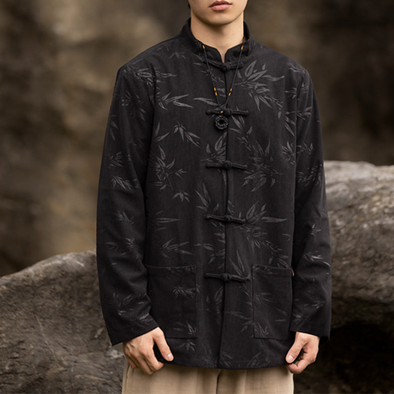 Breathable Handcrafted Bamboo Motif Tang Suit Jacket
