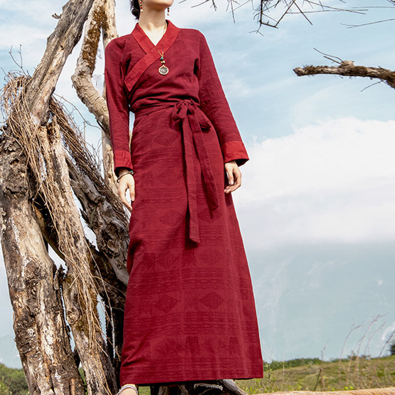Flowing Wrap Lhasa Mindful Meditation Maxi Dress