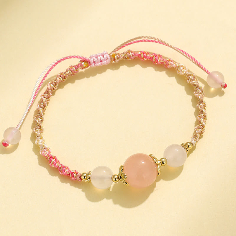 Hand-Woven White Agate & Copper Multi-Gemstone Beaded Rope Bracelet