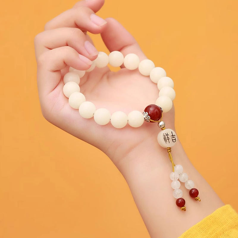 Bodhi Seed and Gemstone Meditation Wrist Mala Bracelet