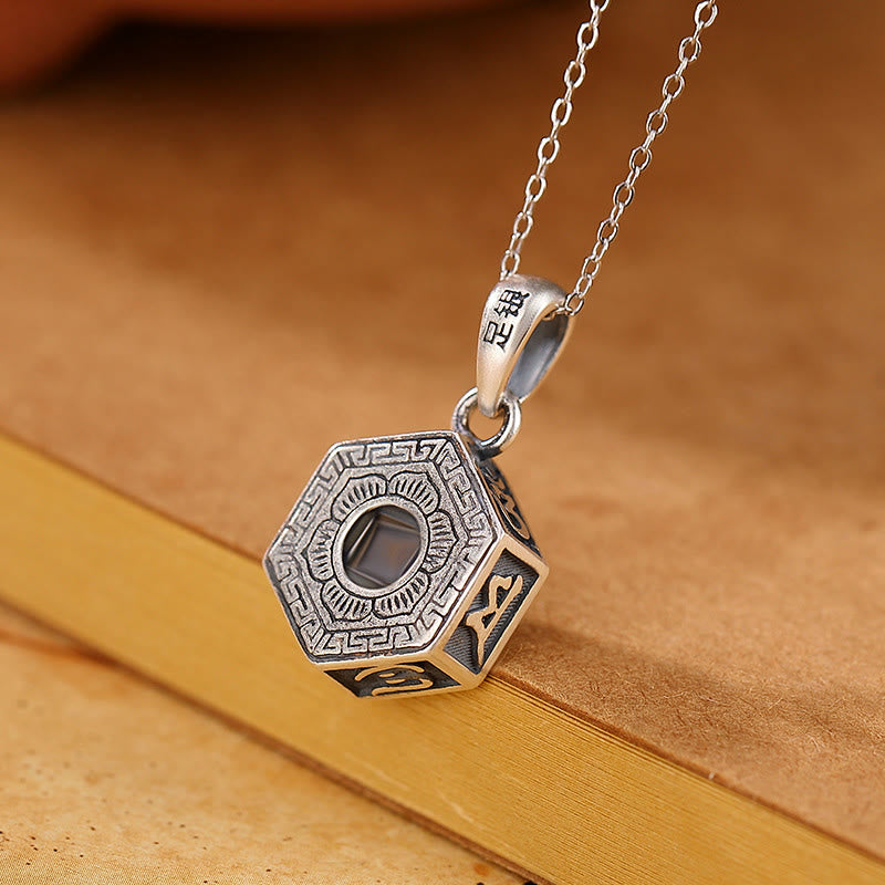 990 Sterling Silver Tibetan Om Mani Padme Hum Lotus Love Projection Necklace Pendant